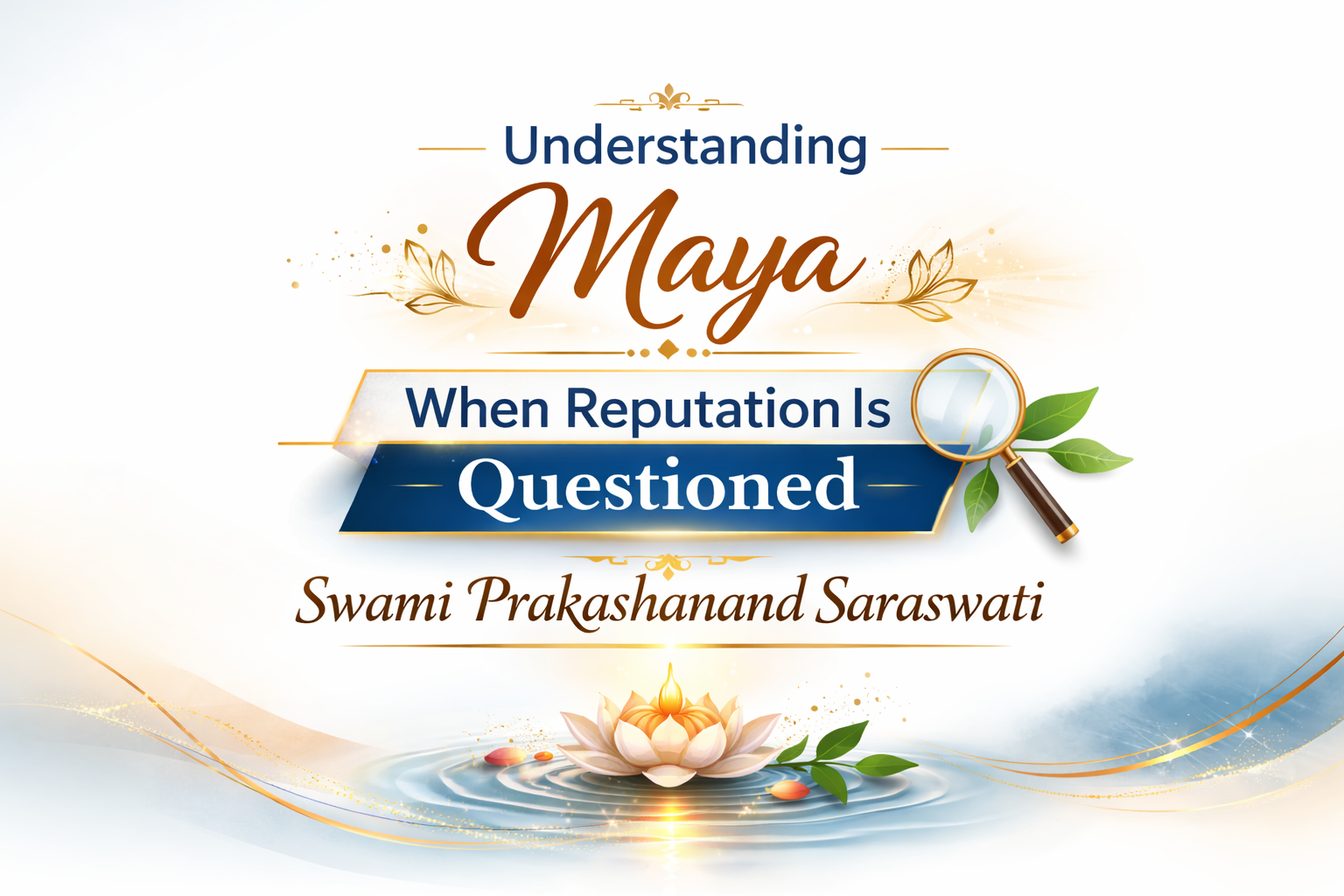 Understanding Maya When Reputation Is Questioned Swami Prakashanand Saraswati